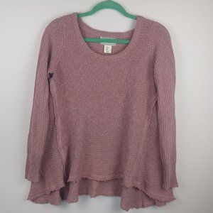 Ruby Moon Frayed Hem Knit Tunic Sweater sz S